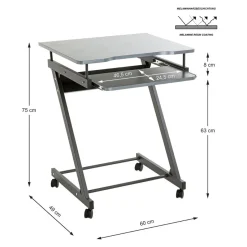 3S. x Home Chariot ordinateur Gris anthracite en Métal laqué Outlet