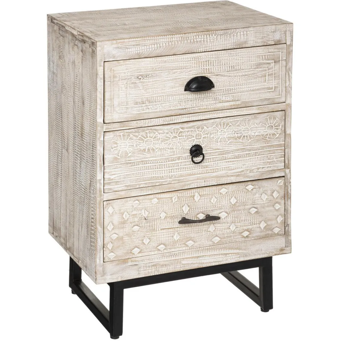 3S. x Home Chevet 3 Tiroirs AJAY Beige