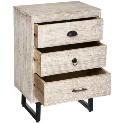 3S. x Home Chevet 3 Tiroirs AJAY Beige