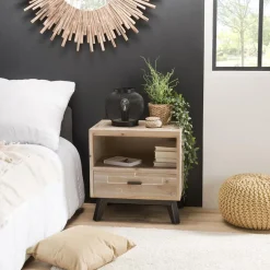 Macabane Chevet ANDRO Scandi 1 Tiroir 1 Niche Online