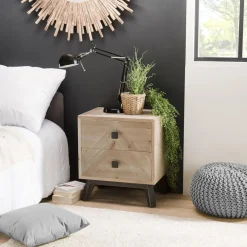 Macabane Chevet MANDY Scandi 2 Tiroirs Clearance
