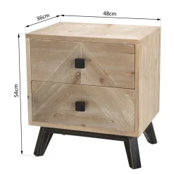 Macabane Chevet MANDY Scandi 2 Tiroirs Clearance