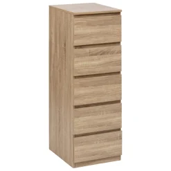 3S. x Home Chiffonier 5 tiroirs effet bois naturel Best