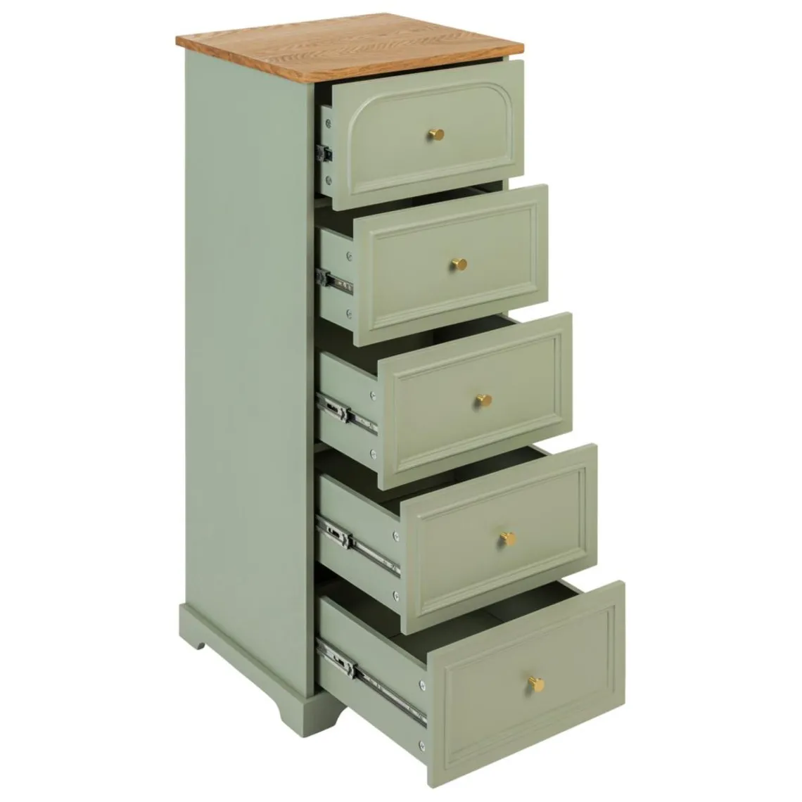 3S. x Home Chiffonnier Mohea Vert céladon 5 tiroirs Best