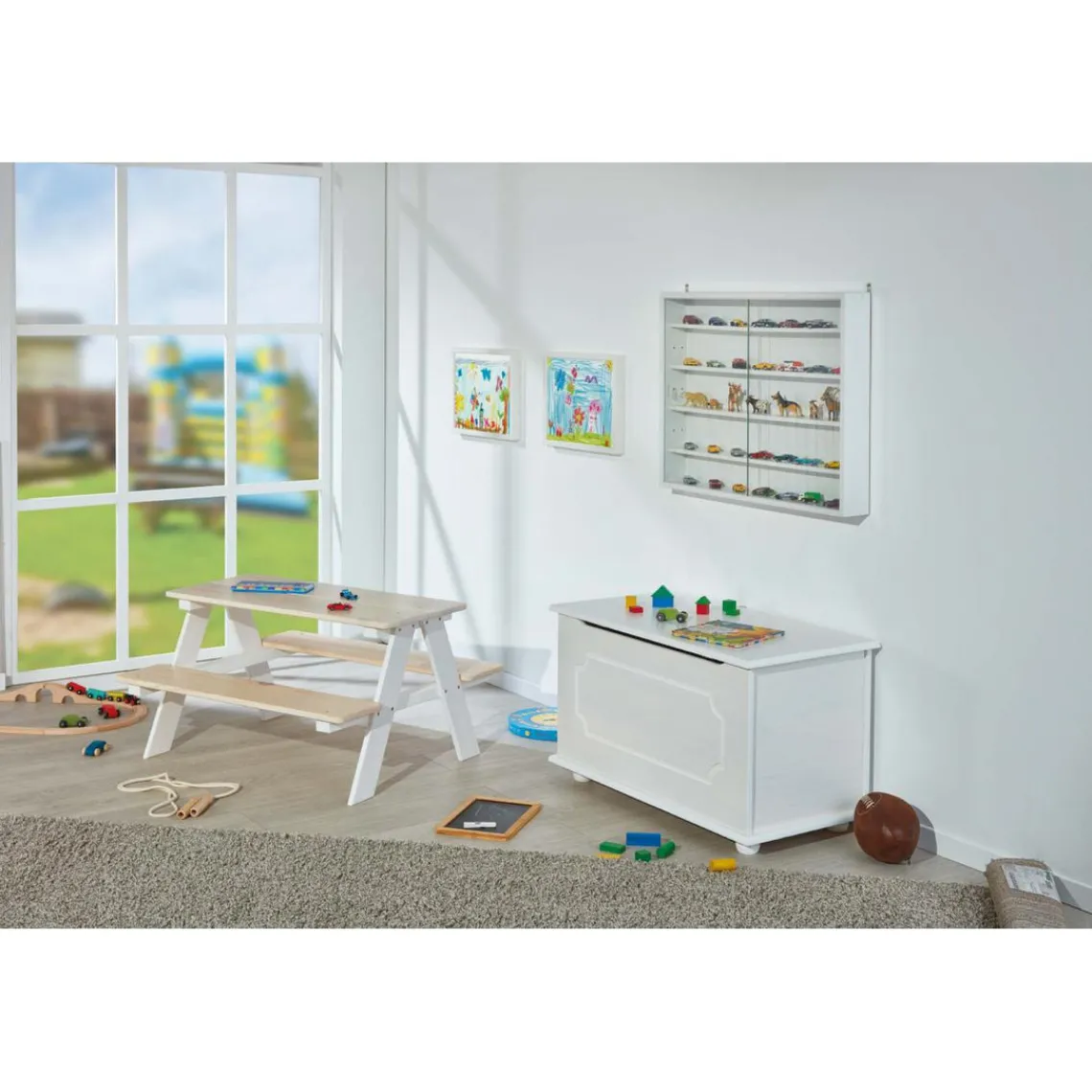 3S. x Home Coffre à jouets DEMELI Blanc New