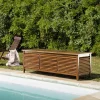 Macabane Coffre de jardin piscine HANNA en bois teck huilé 200x55cm Best