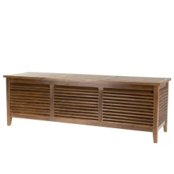 Macabane Coffre de jardin piscine HANNA en bois teck huilé 200x55cm Best
