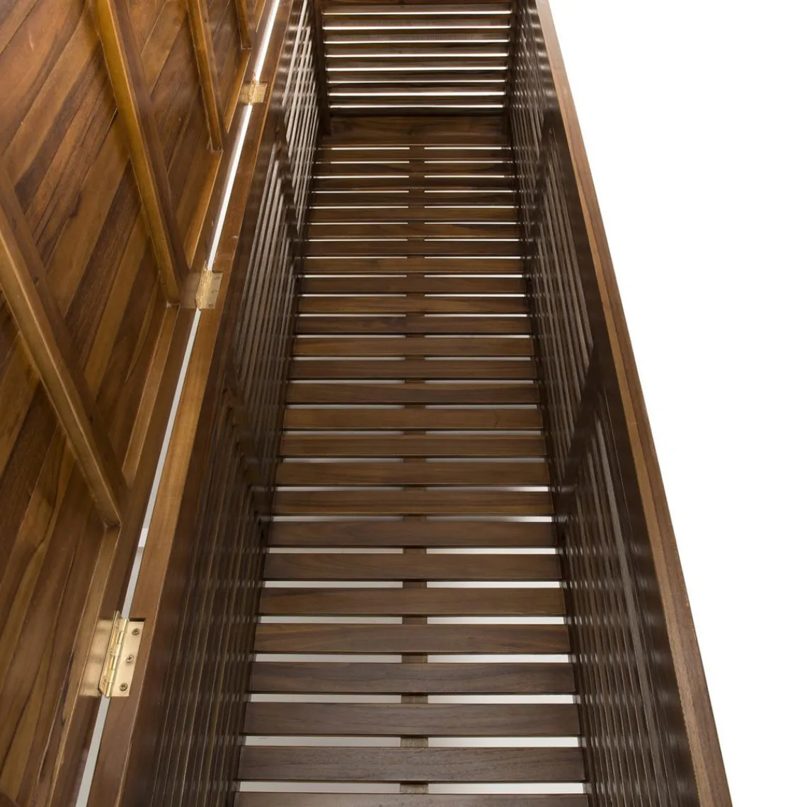 Macabane Coffre de jardin piscine HANNA en bois teck huilé 200x55cm Best