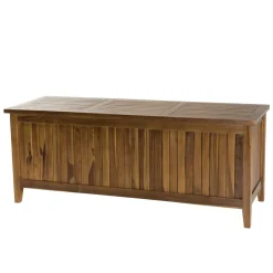 Macabane Coffre de jardin piscine HANNA en bois teck huilé 165x55cm Best