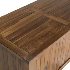 Macabane Coffre de jardin piscine HANNA en bois teck huilé 165x55cm Best