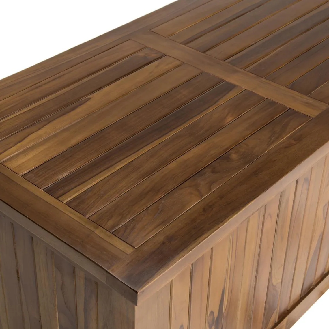 Macabane Coffre de jardin piscine HANNA en bois teck huilé 165x55cm Best