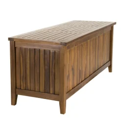 Macabane Coffre de jardin piscine HANNA en bois teck huilé 165x55cm Best