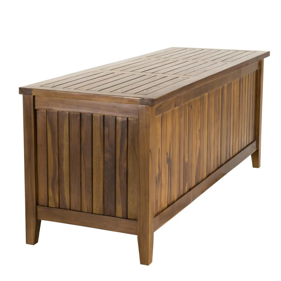 Macabane Coffre de jardin piscine HANNA en bois teck huilé 165x55cm Best