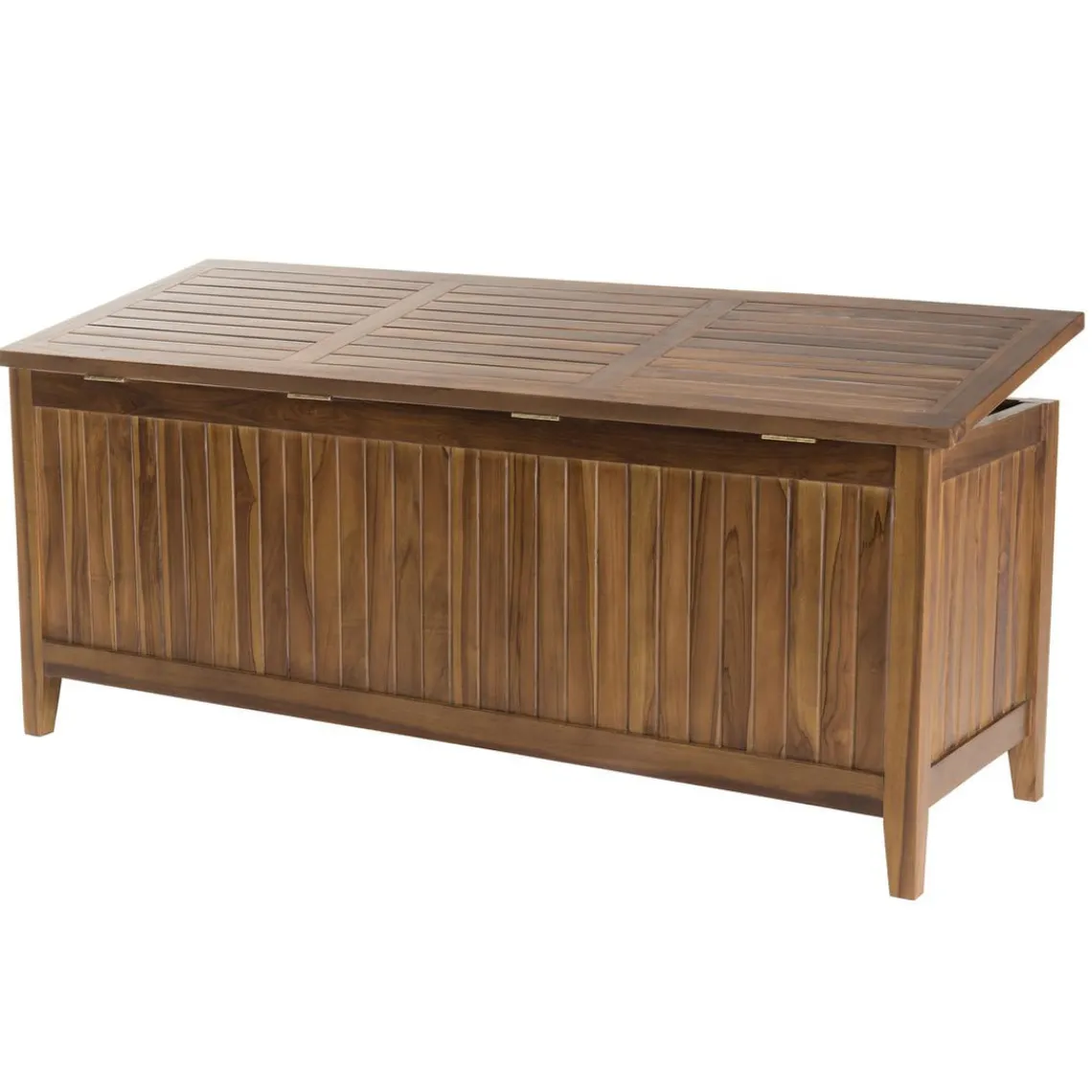 Macabane Coffre de jardin piscine HANNA en bois teck huilé 165x55cm Best