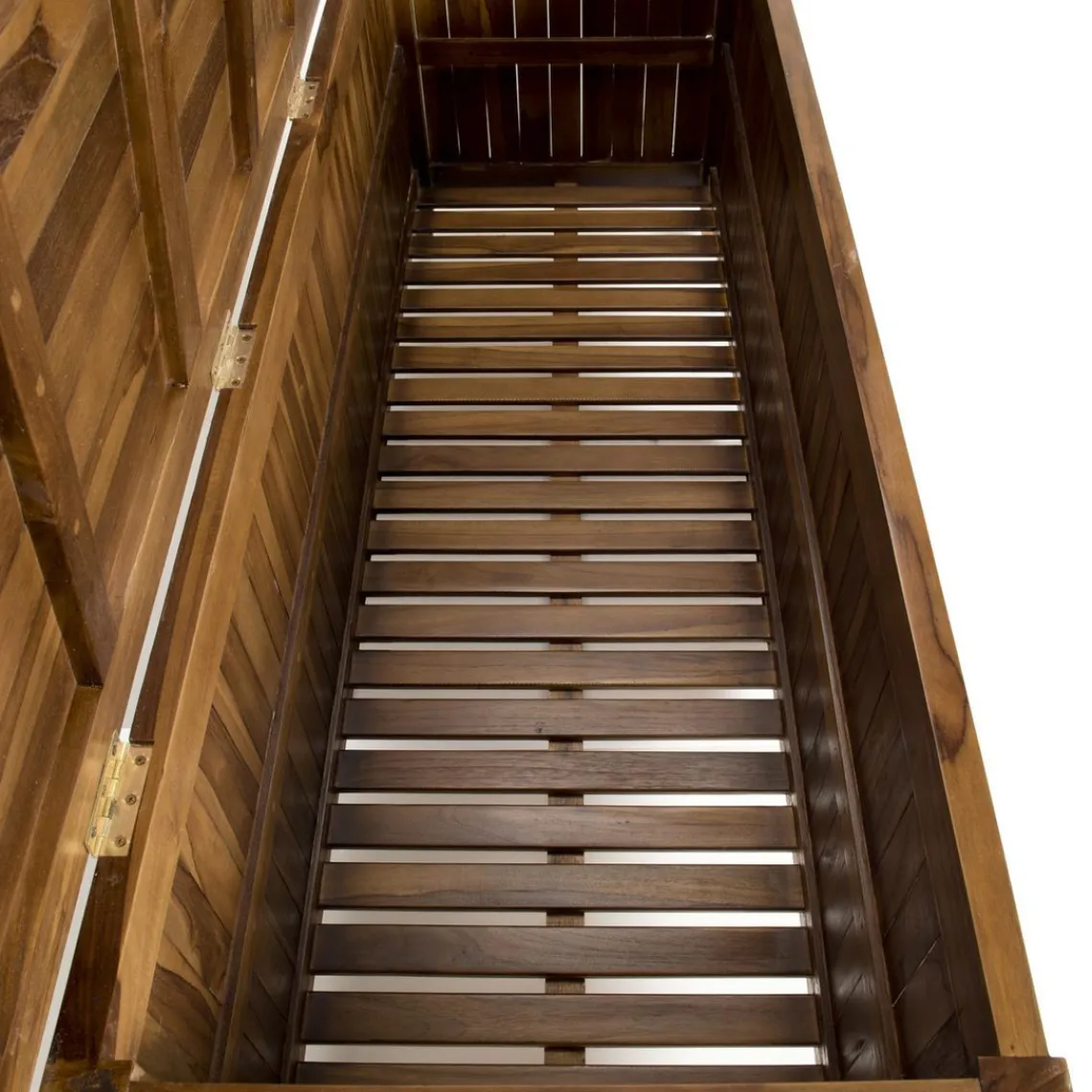 Macabane Coffre de jardin piscine HANNA en bois teck huilé 165x55cm Best