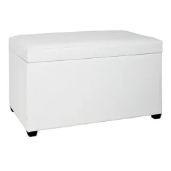 3S. x Home Coffre de rangement blanc en simili cuir Clearance