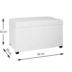 3S. x Home Coffre de rangement blanc en simili cuir Clearance