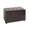 3S. x Home Coffre de rangement en MDF et en velours anthracite Clearance
