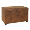 3S. x Home Coffre de rangement marron vintage en simili cuir Hot