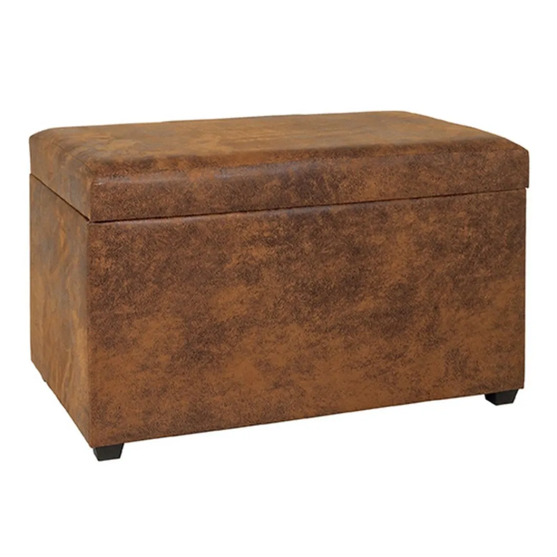 3S. x Home Coffre de rangement marron vintage en simili cuir Hot