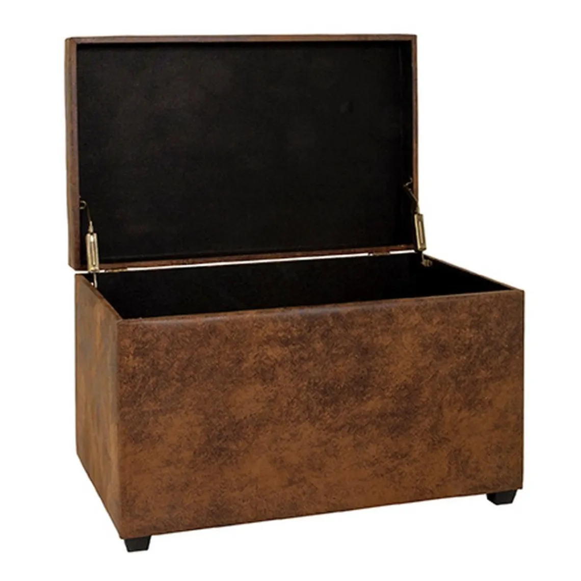 3S. x Home Coffre de rangement marron vintage en simili cuir Hot