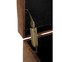 3S. x Home Coffre de rangement marron vintage en simili cuir Hot