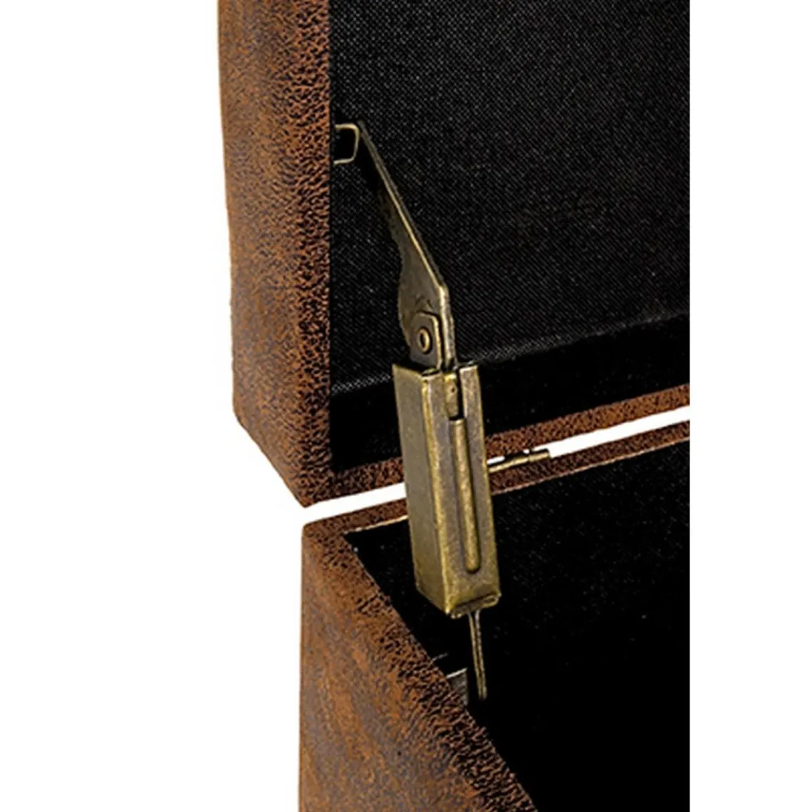 3S. x Home Coffre de rangement marron vintage en simili cuir Hot