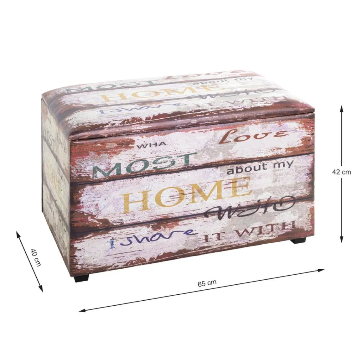 3S. x Home Coffre de rangement simili cuir optique Vintage Hot