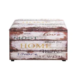 3S. x Home Coffre de rangement simili cuir optique Vintage Hot