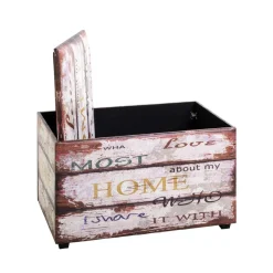 3S. x Home Coffre de rangement simili cuir optique Vintage Hot