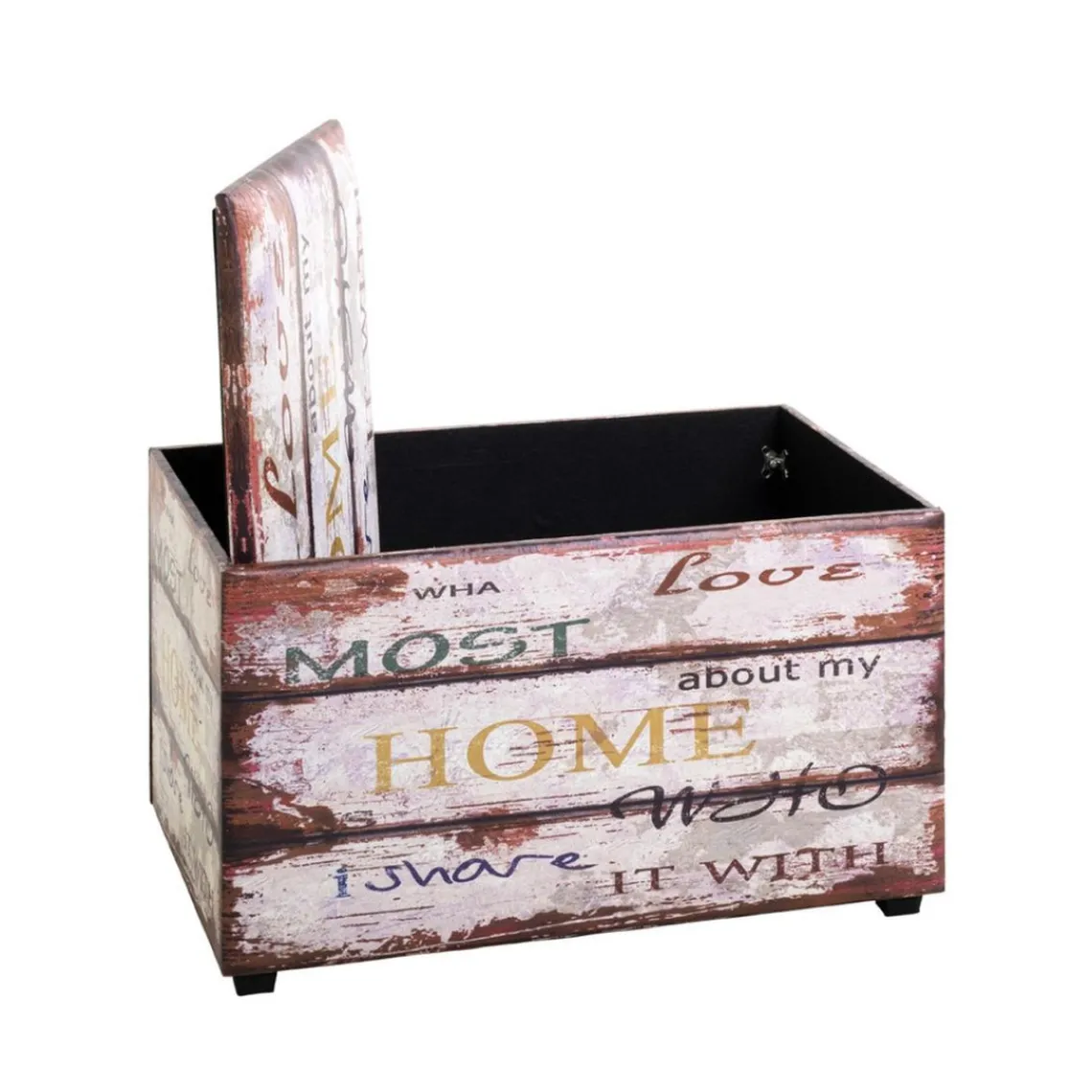 3S. x Home Coffre de rangement simili cuir optique Vintage Hot