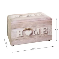 3S. x Home Coffre de rangement simili cuir imprimé du motif Hot