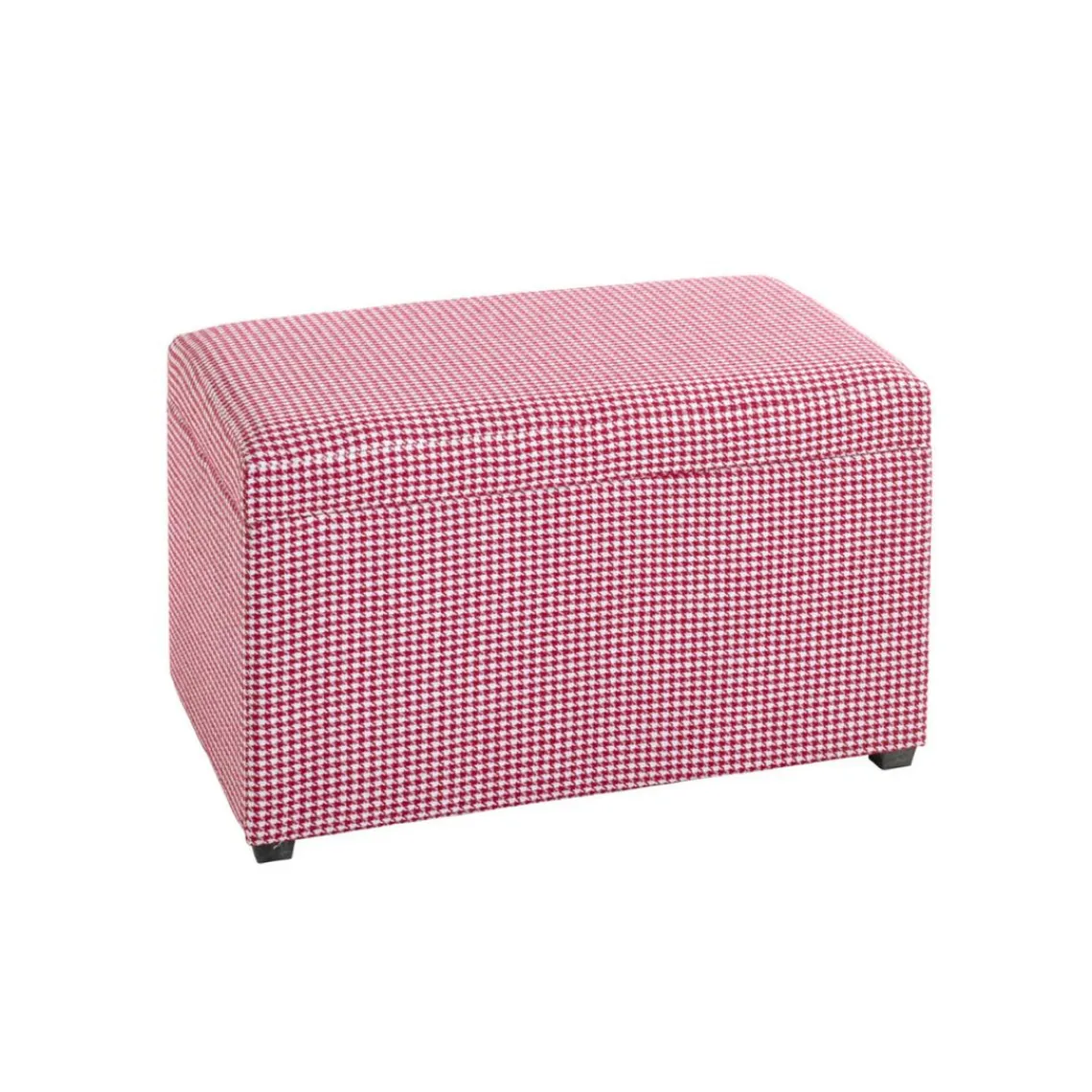 3S. x Home Coffre de rangement tissu pied-de-poule rouge et blanc Outlet