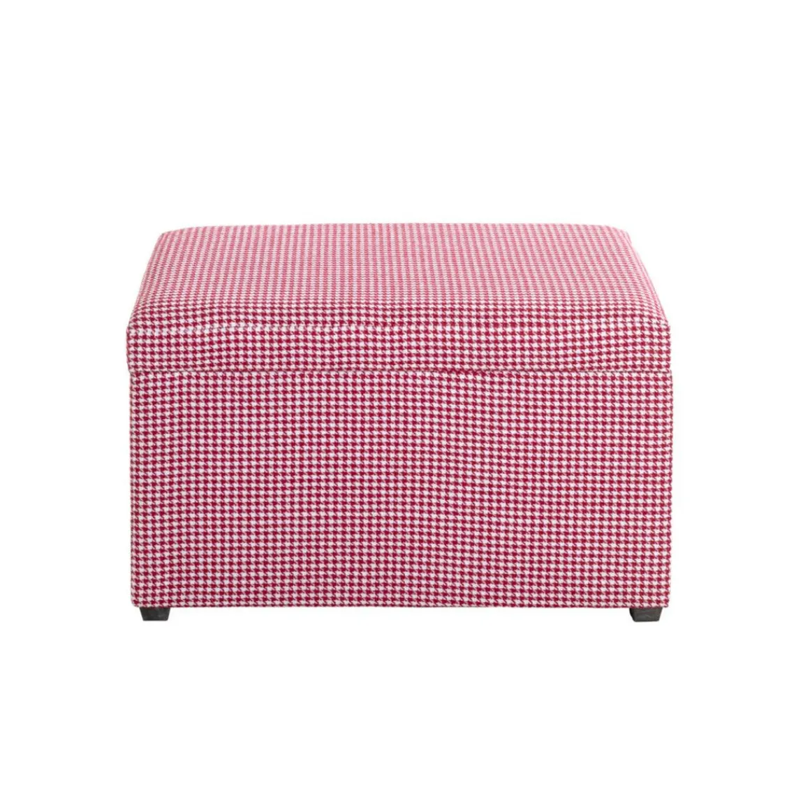 3S. x Home Coffre de rangement tissu pied-de-poule rouge et blanc Outlet