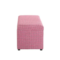 3S. x Home Coffre de rangement tissu pied-de-poule rouge et blanc Outlet