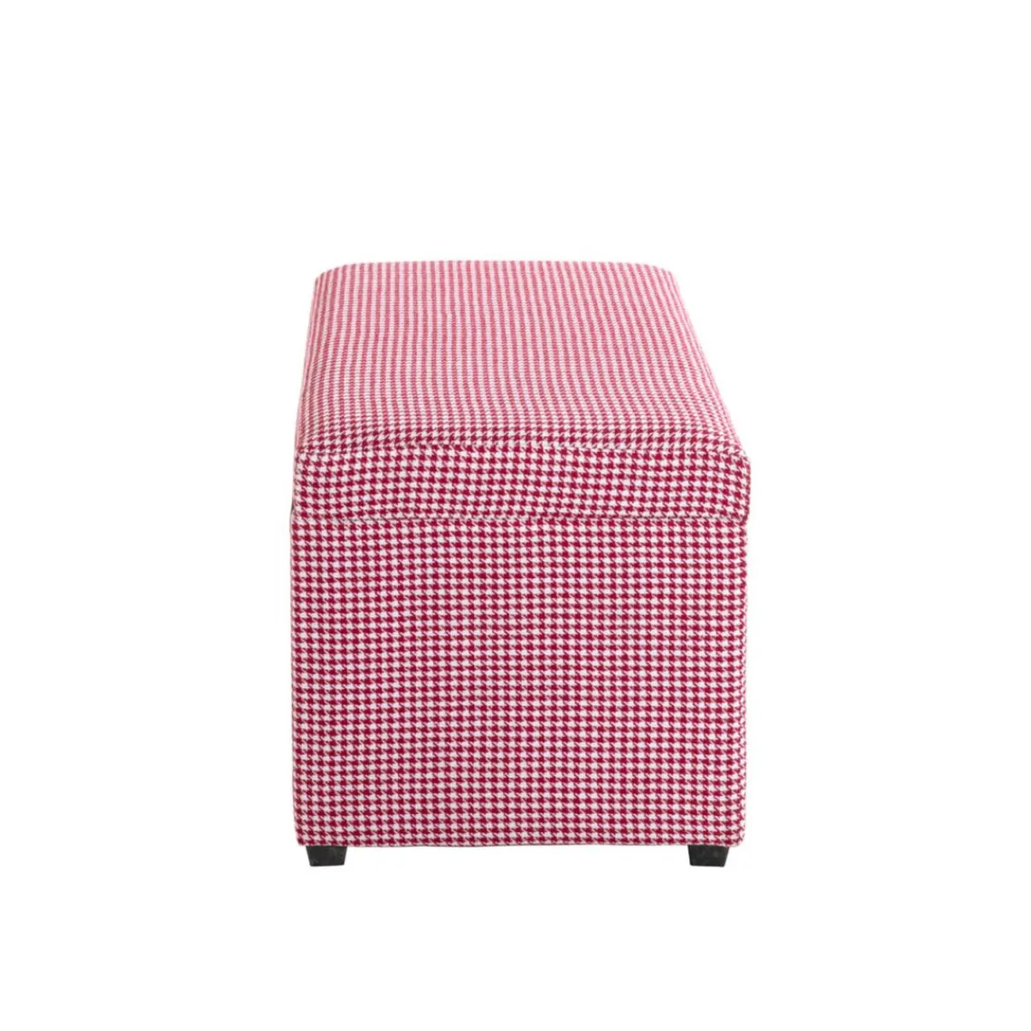 3S. x Home Coffre de rangement tissu pied-de-poule rouge et blanc Outlet