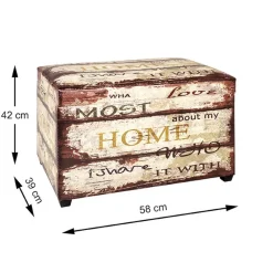 3S. x Home Coffre de rangement vintage multicolore en simili cuir Hot