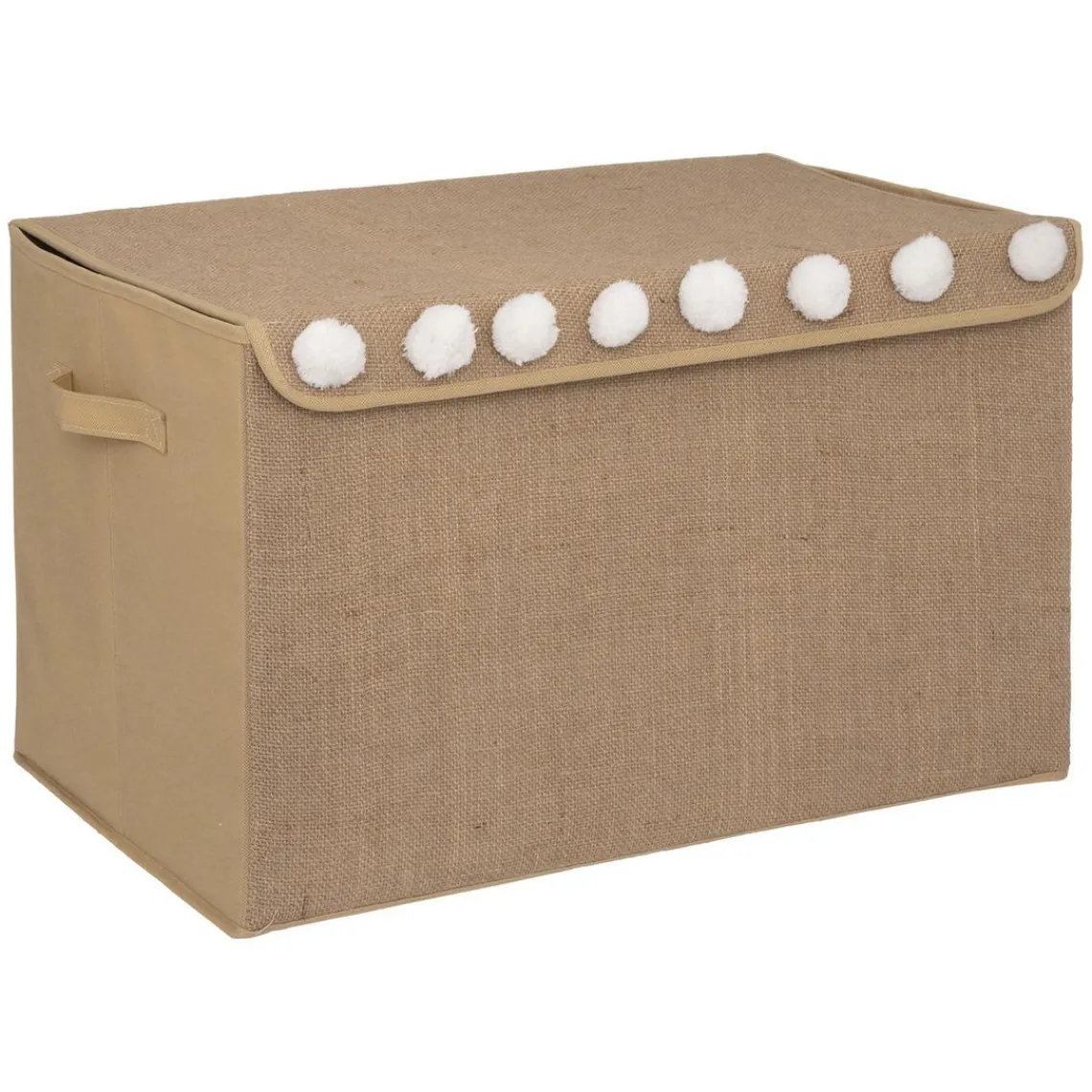 3S. x Home Coffre non-tissé jute et pompons marron Online