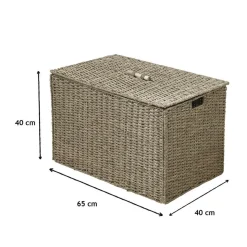 Calicosy Coffre Pliable en Jonc de mer avec couvercle Beige Online