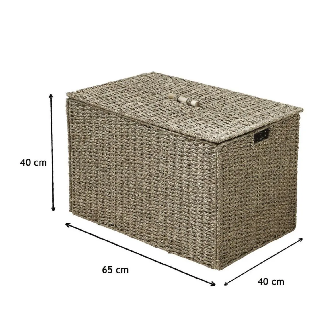 Calicosy Coffre Pliable en Jonc de mer avec couvercle Beige Online