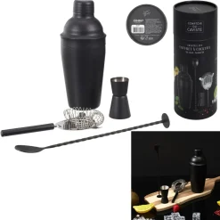 3S. x Home Coffret À Cocktail 4 Accessoires Noirs M6 Discount