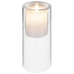 3S. x Home Coffret de 3 bougies LED double en verre New