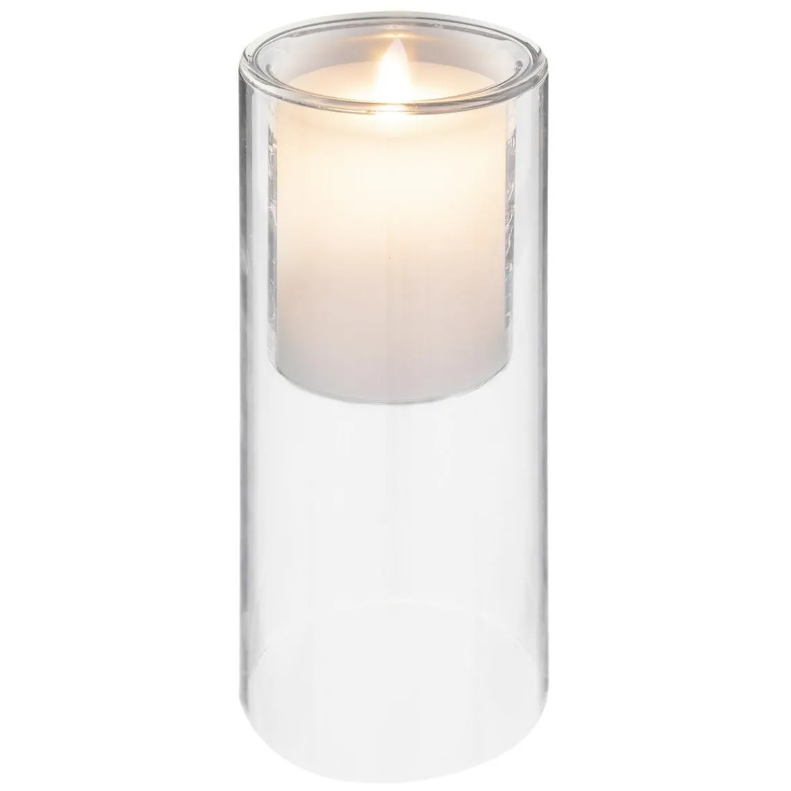 3S. x Home Coffret de 3 bougies LED double en verre New