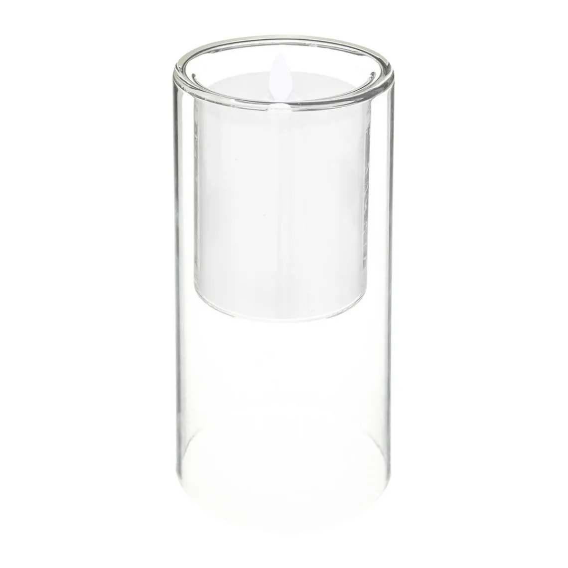 3S. x Home Coffret de 3 bougies LED double en verre New