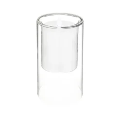 3S. x Home Coffret de 3 bougies LED double en verre New