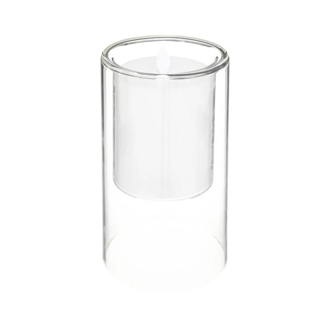 3S. x Home Coffret de 3 bougies LED double en verre New