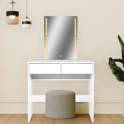 3S. x Home Coiffeuse avec miroir LED Talisma Blanc Best