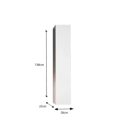 3S. x Home Colonne 1 Porte à poser Sienna laqué brillant blanc Système Push Pull 138 cm New