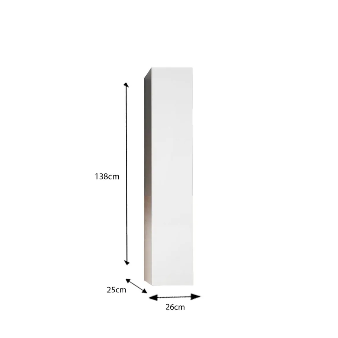 3S. x Home Colonne 1 Porte à poser Sienna laqué brillant blanc Système Push Pull 138 cm New