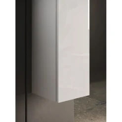 3S. x Home Colonne 1 Porte à poser Sienna laqué brillant blanc Système Push Pull 138 cm New